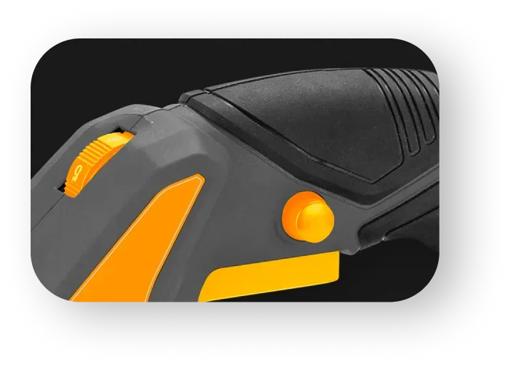 Detalhe do seletor de velocidade da serra